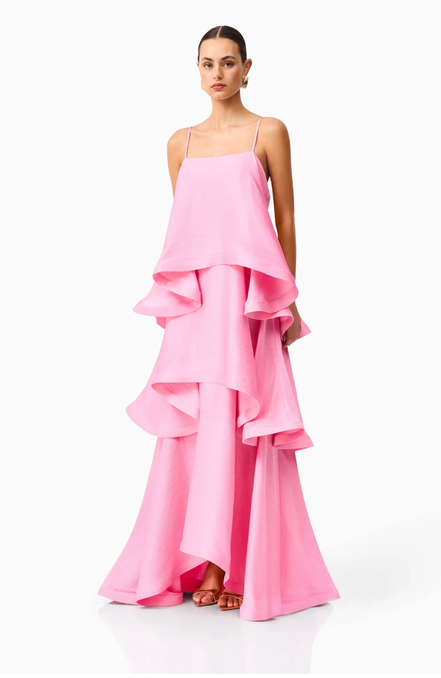 Tilly Tiered Maxi Dress in Pink by Elliatt