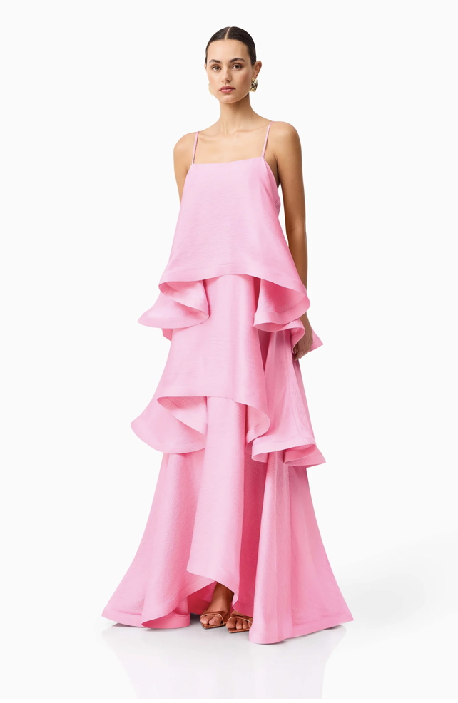 Tilly Tiered Maxi Dress - Pink - S