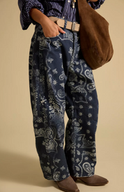 We the Free Good Luck Printed Barrel Navy Bandana