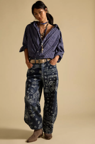 We the Free Good Luck Printed Barrel Navy Bandana