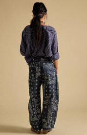 We the Free Good Luck Printed Barrel Navy Bandana