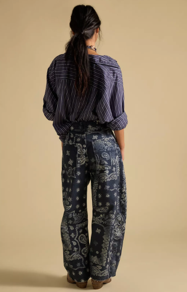 We the Free Good Luck Printed Barrel Navy Bandana