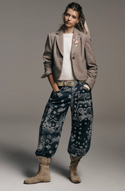 We the Free Good Luck Printed Barrel Navy Bandana