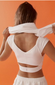 Breathe Deeper Crop Tank White FP