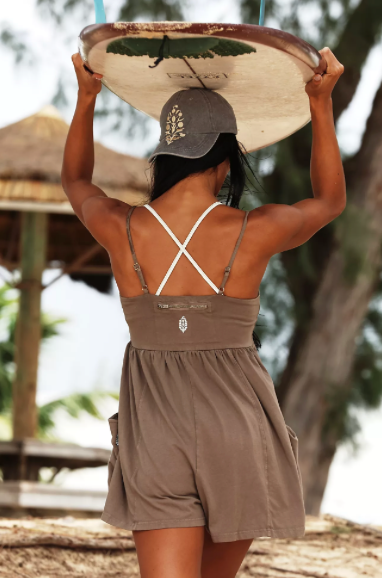 Hot Shot Strappy Romper FP Pewter