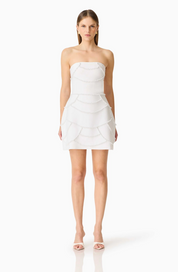 Lucine Strapless Mini Dress in White | Elliatt