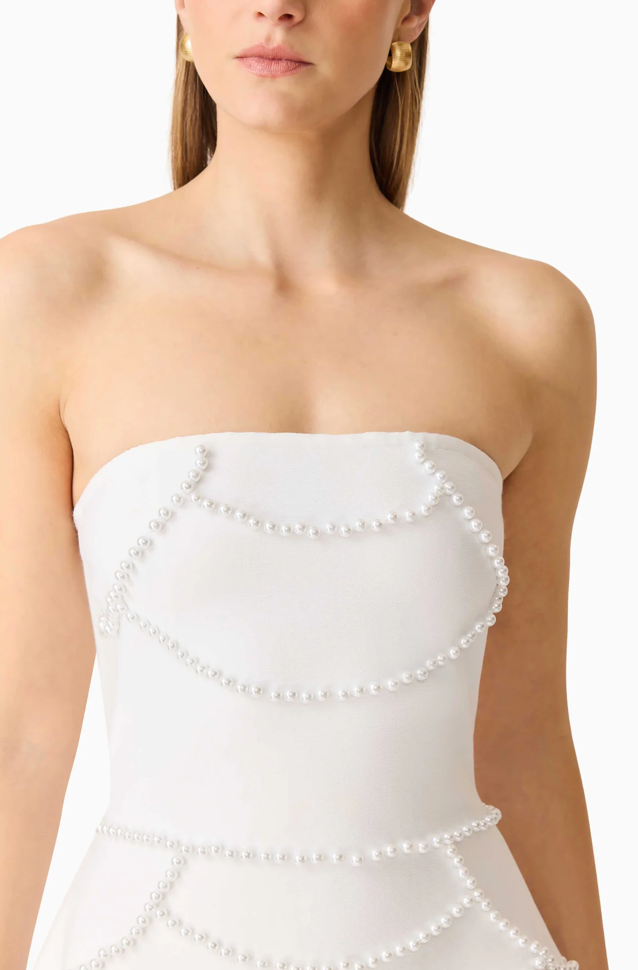 Lucine Strapless Mini Dress in White | Elliatt