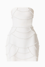 Lucine Strapless Mini Dress in White | Elliatt
