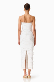 Lucine Fitted Gown in White | Elliatt