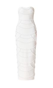 Lucine Fitted Gown in White | Elliatt
