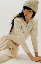 Pretty in Pointelle Cardigan Ivory | Free People
