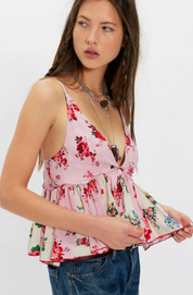 Tillie Babydoll Top Pink Combo | Free People