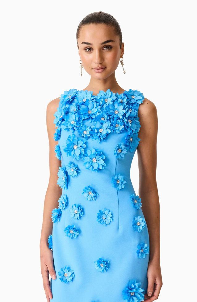 Dali Floral Applique Gown in Blue | Elliatt