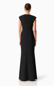 Veda Boatneck Sequin Gown Black | Elliatt