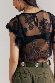 Lunar Ash Lace Top | Black | Free People