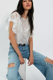 Lunar Ash Lace Top | Clean Ivory | Free People