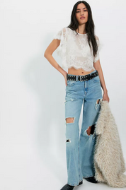 Lunar Ash Lace Top | Clean Ivory | Free People