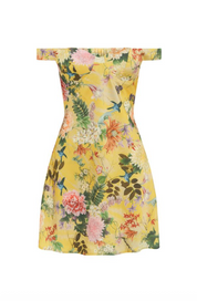 Aveta Off Shoulder Mini Dress Kendall Yellow