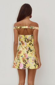 Aveta Off Shoulder Mini Dress Kendall Yellow