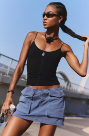 Skinny Strap Logo Tank | Black | Free People