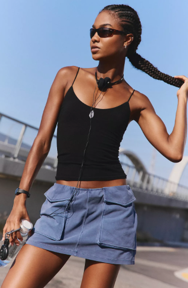 Skinny Strap Logo Tank | Black | Free People
