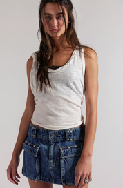 We The Free Hera Studded Denim Mini Skirt Juno