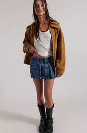We The Free Hera Studded Denim Mini Skirt Juno