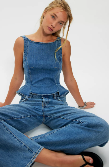 Sunfaded Denim Top | Free People