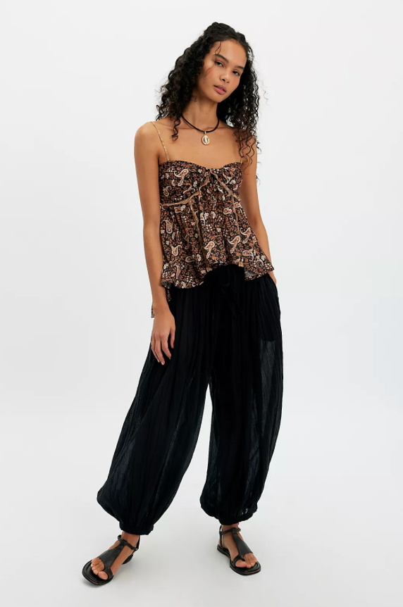 Malia Babydoll Tank | Black Combo | Free People