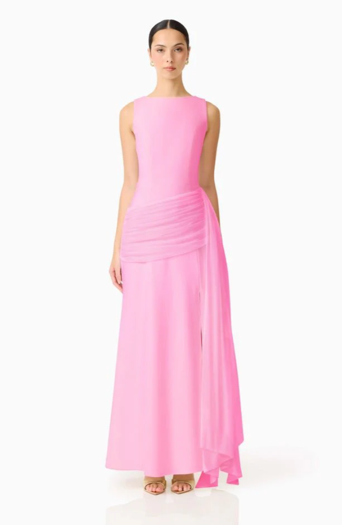 Amelina Sash Gown in Pink | Elliatt