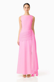 Amelina Sash Gown in Pink | Elliatt