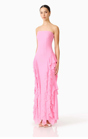 Amelina Strapless Gown in Pink | Elliatt