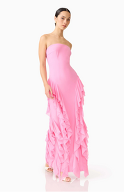 Amelina Strapless Gown in Pink | Elliatt