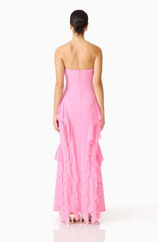 Amelina Strapless Gown in Pink | Elliatt