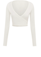 TORIE BALLET WRAP TOP - CREAM