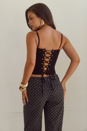 VALERIE LACE TRIM BUSTIER - BLACK