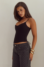 VALERIE LACE TRIM BUSTIER - BLACK