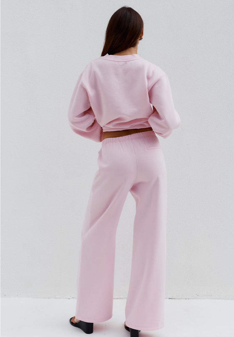 SHOBI LOW RISE TRACK PANTS - BALLET PINK