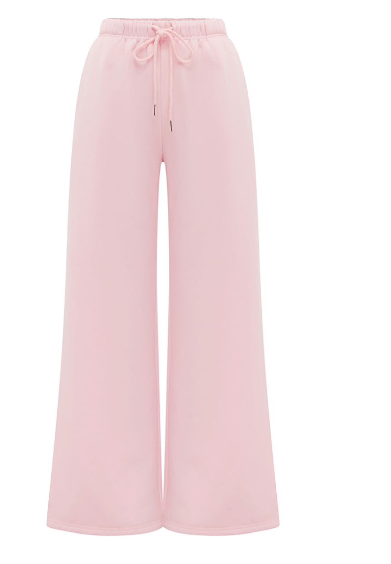 SHOBI LOW RISE TRACK PANTS - BALLET PINK