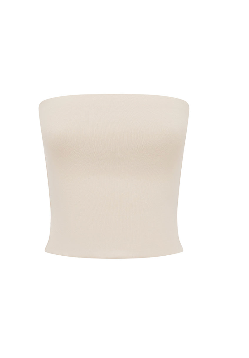ANJI STRAPLESS TOP - BISCUIT