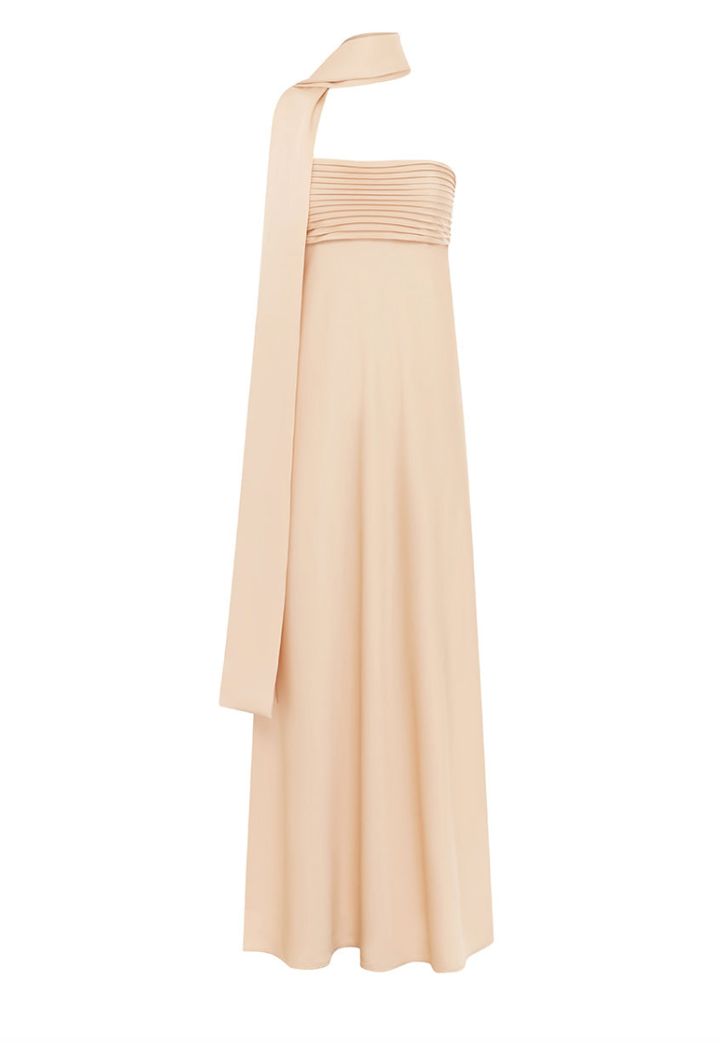 ELSA STRAPLESS SCARF MAXI DRESS PEACH