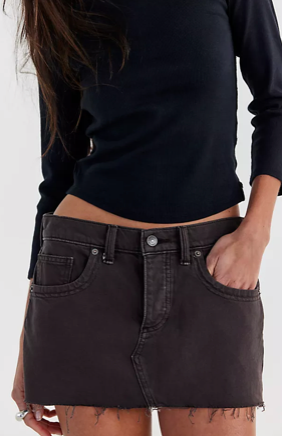 Lainey Low-Rise Mini Skirt | Chocolate | Free People