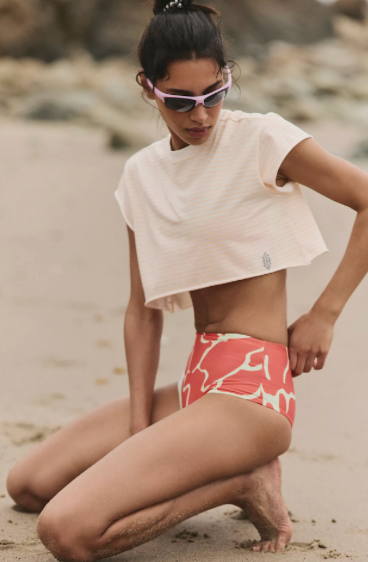 Hot Shot Printed Cropped Tea | Pina/White| Free People