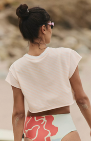 Hot Shot Printed Cropped Tea | Pina/White| Free People