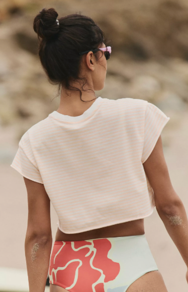 Hot Shot Printed Cropped Tea | Pina/White| Free People