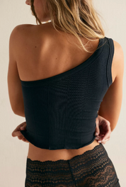 So Soft Asym Cami | Black | Free People
