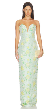 Ursula Strapless Column Gown Buttercup Frost