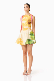 Lilia A-Line Mini Dress in Multi Floral by Elliatt