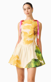 Lilia A-Line Mini Dress in Multi Floral by Elliatt