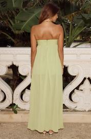 JAIYAH STRAPLESS MAXI DRESS - PALM